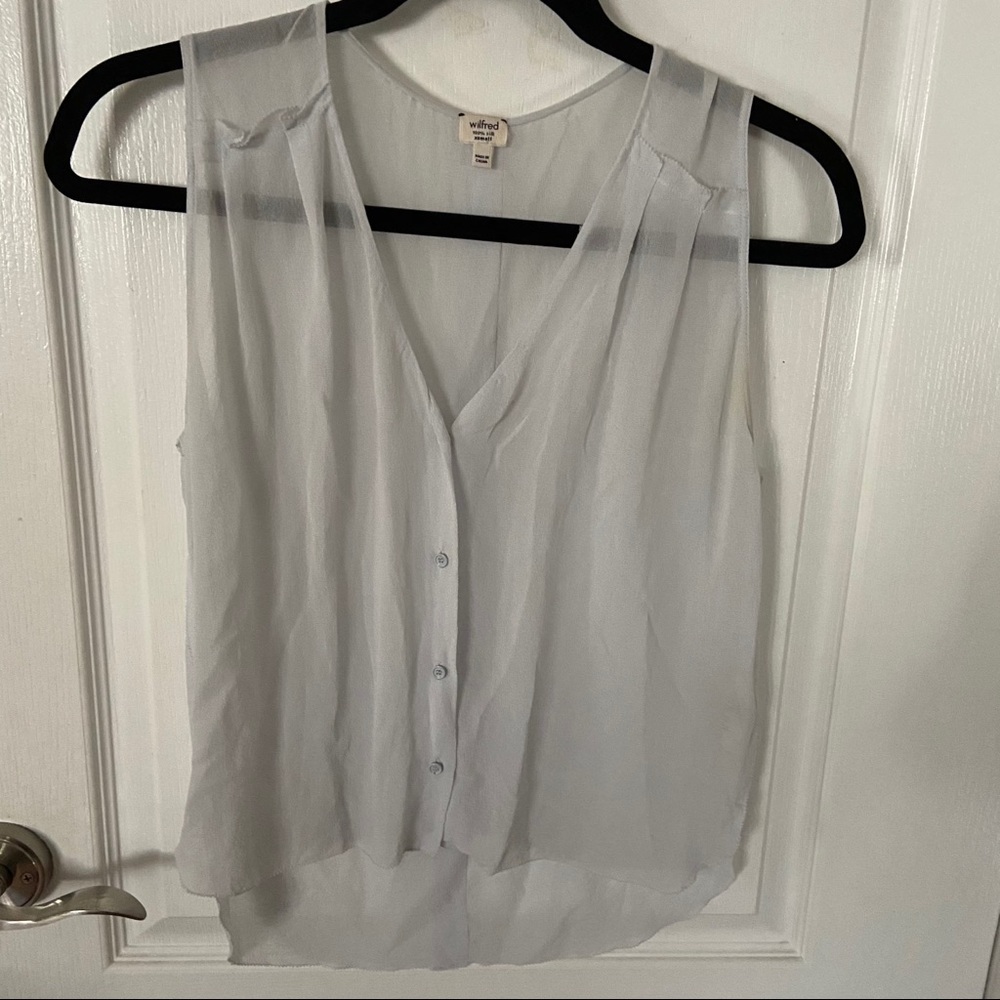 Sheer baby blue Wilfred Blouse